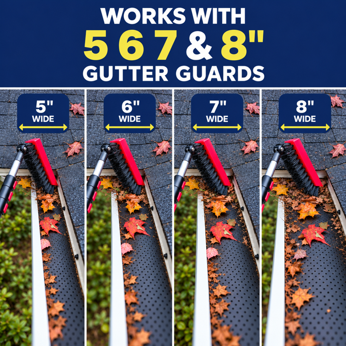 Gutter Guard Cleaning Brush 9" Reach with Knuckle Universal Joint